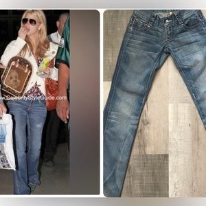 Rare Y2K Tag Twisted Hem Flare Low Rise Jeans